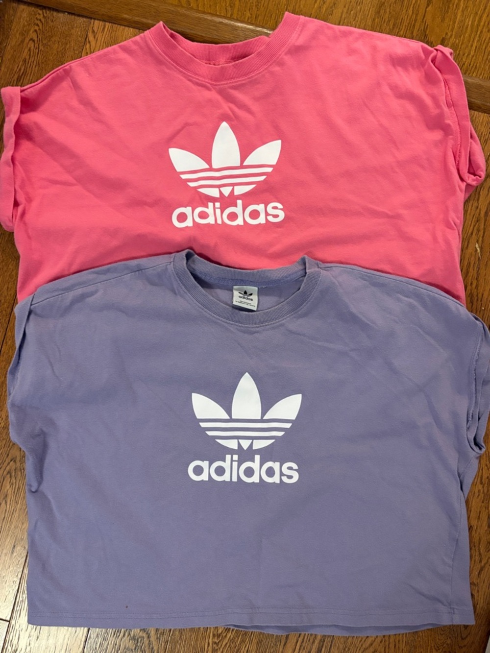 Adidas Vibrant Pink  and lilac purple crop top